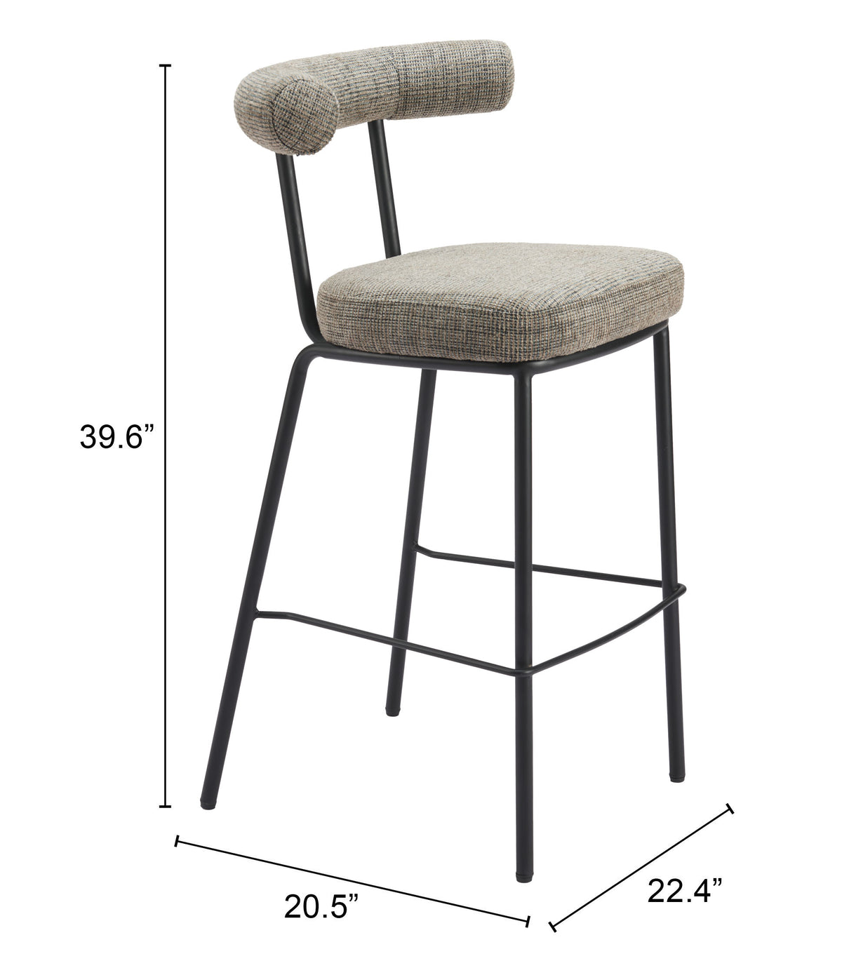 Kede Green Tweed Barstool