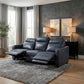 Haddon Navy Faux Leather Power Reclining Sofa