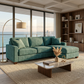 Clifford L-Shaped Sectional Sofa – Made in USA, 9 Fabric Options - Hepburn Emerald - Fabric (12)