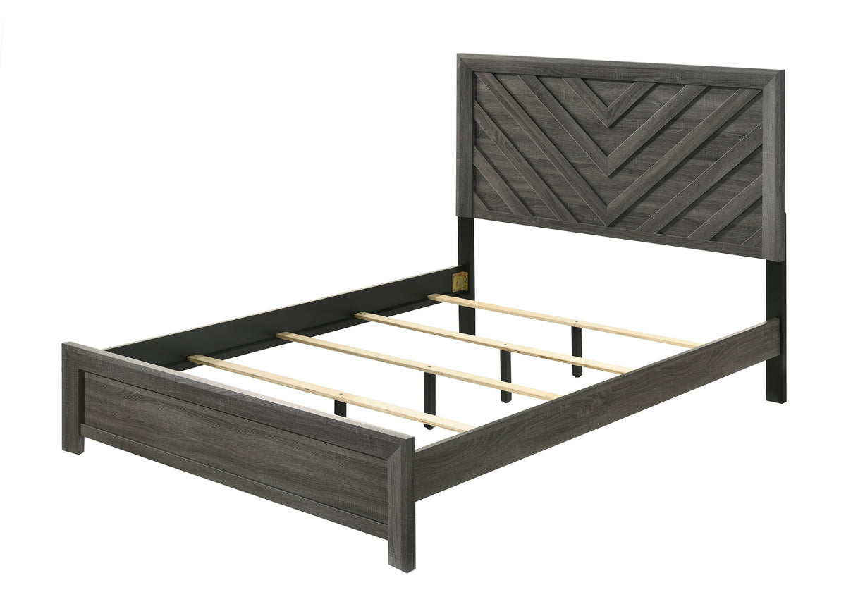 Yves Chevron Wood Bed
