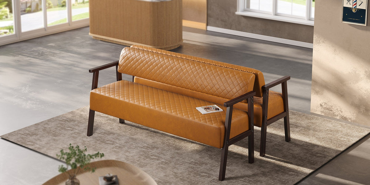 Belden Diamond-Quilted Faux Leather Bench