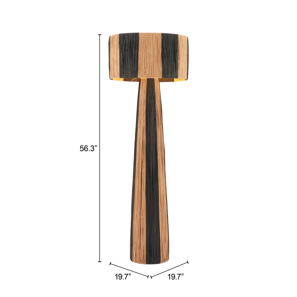 Gala Black & Natural Floor Lamp