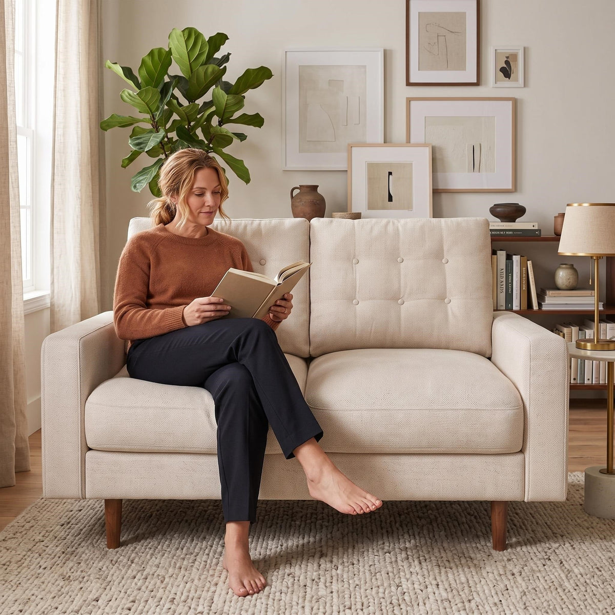 Noemi Tufted Fabric Sofa
