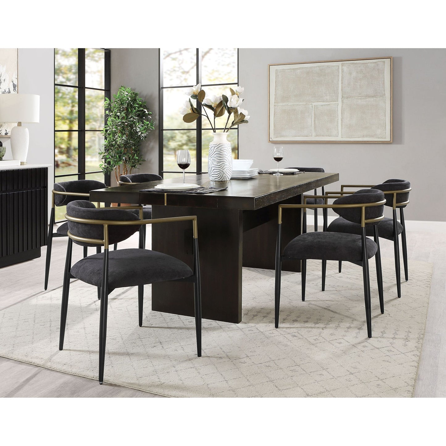 Jaramillo Gold & Rustic Espresso Finish 7-Piece Dining Room Set