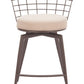 Saku Beige & Brown Swivel Counter Stool