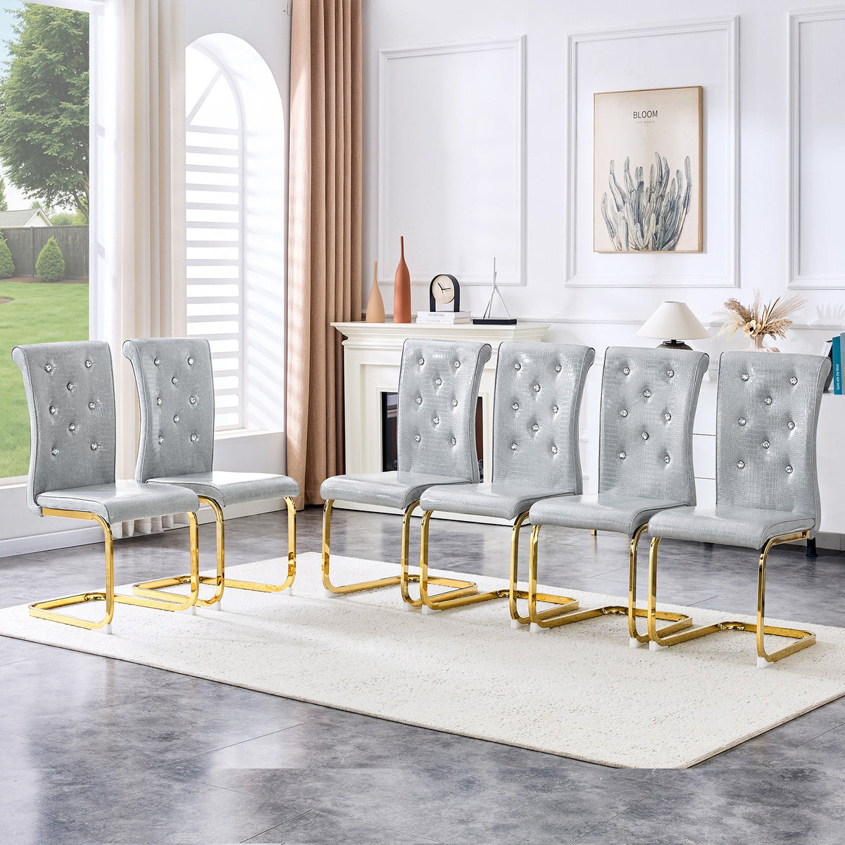 Kinsey Gray, Gold Legs, Set of 4