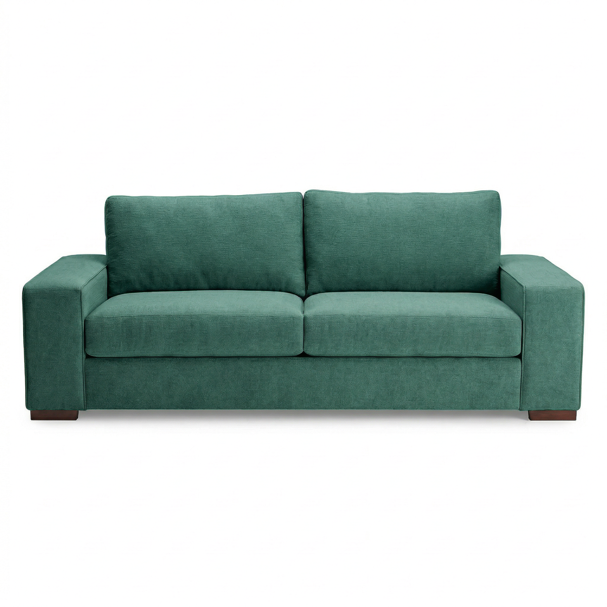 Modena Sofa 92" – Made in USA Square-Arm Sofa (7 Fabrics) - Velvet Antique Kelly Green - Velvet (9)