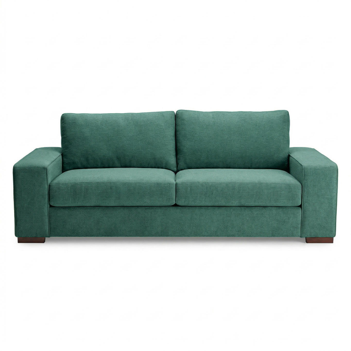 Modena Sofa 92" – Made in USA Square-Arm Sofa (7 Fabrics) - Velvet Antique Kelly Green - Velvet (9)