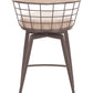Saku Beige & Brown Swivel Counter Stool