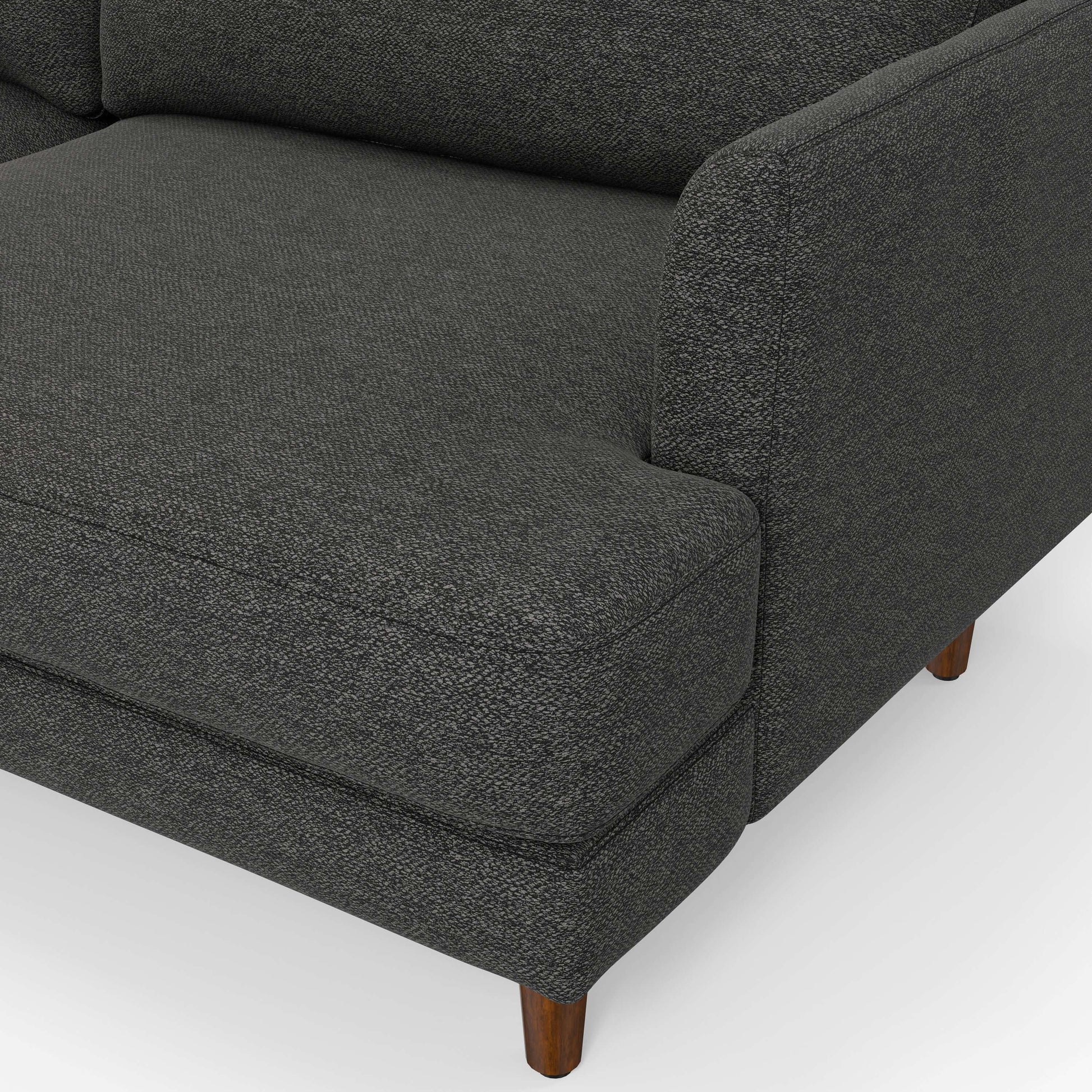 Livingston MCM Styled Fabric Sofa Loveseat, Charcoal Gray 76" - Revel Sofa 