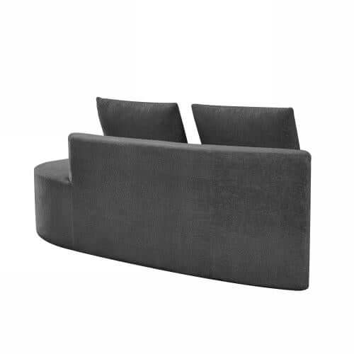 Modern Low Profile Modular Curved Foam Sofa 116' (4 Colors) - Back view showcasing its elegant curved design.