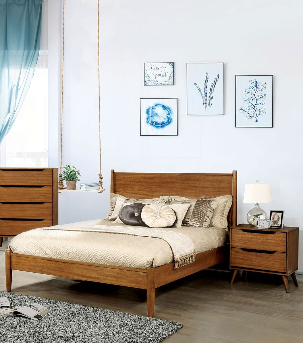 Henrik Mid-Century Wood Platform Bedroom Set