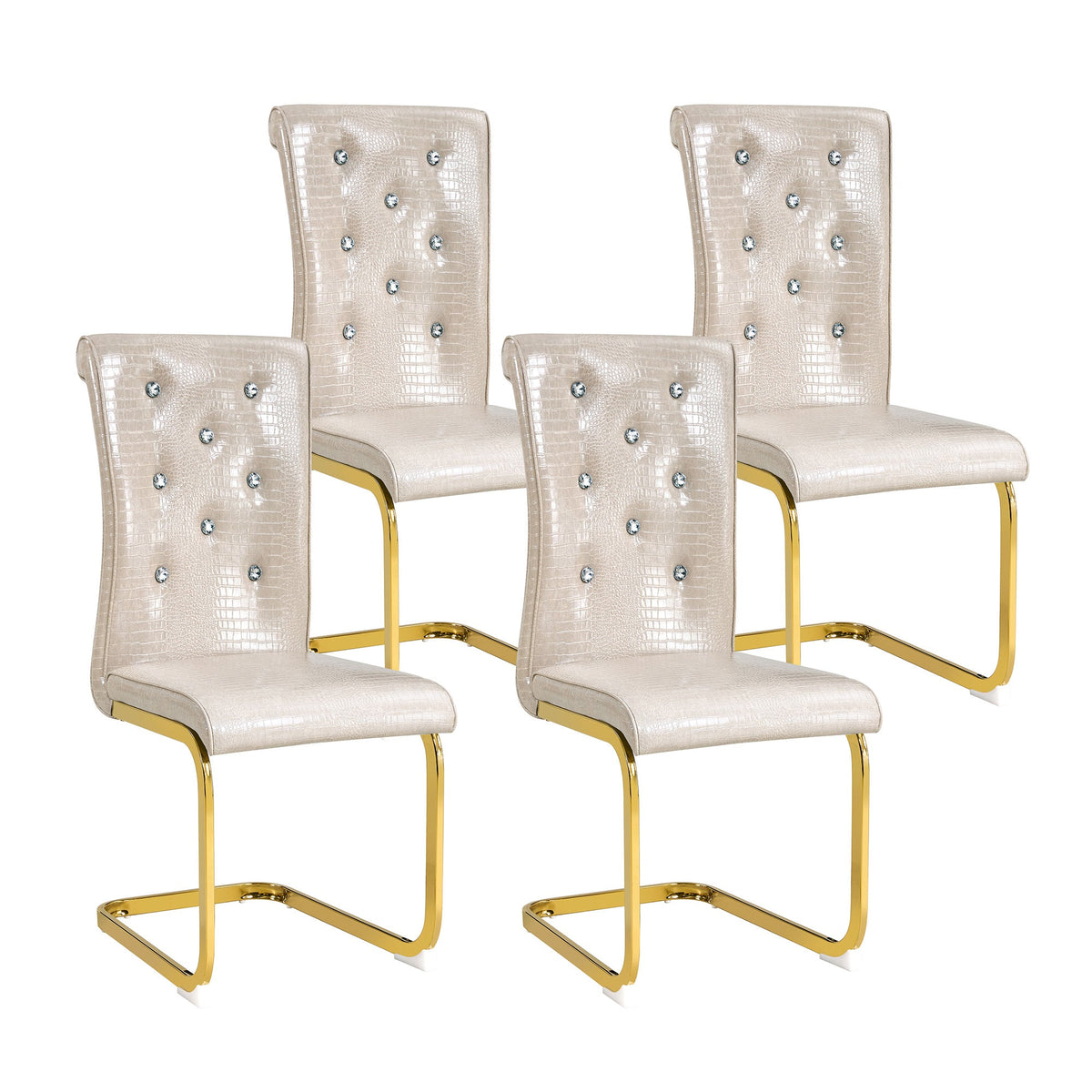 Kinsey Beige, Gold Legs, Set of 4