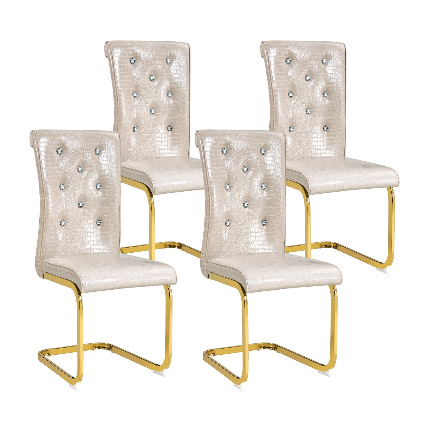 Kinsey Beige, Gold Legs, Set of 4