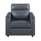 Ardley power reclining sofa, loveseat and chair set in navy faux leather