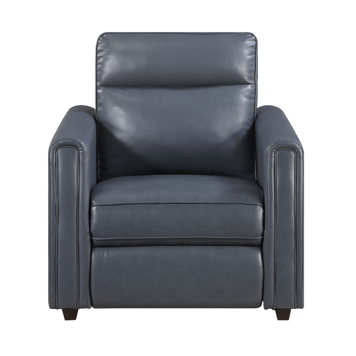 Ardley power reclining sofa, loveseat and chair set in navy faux leather
