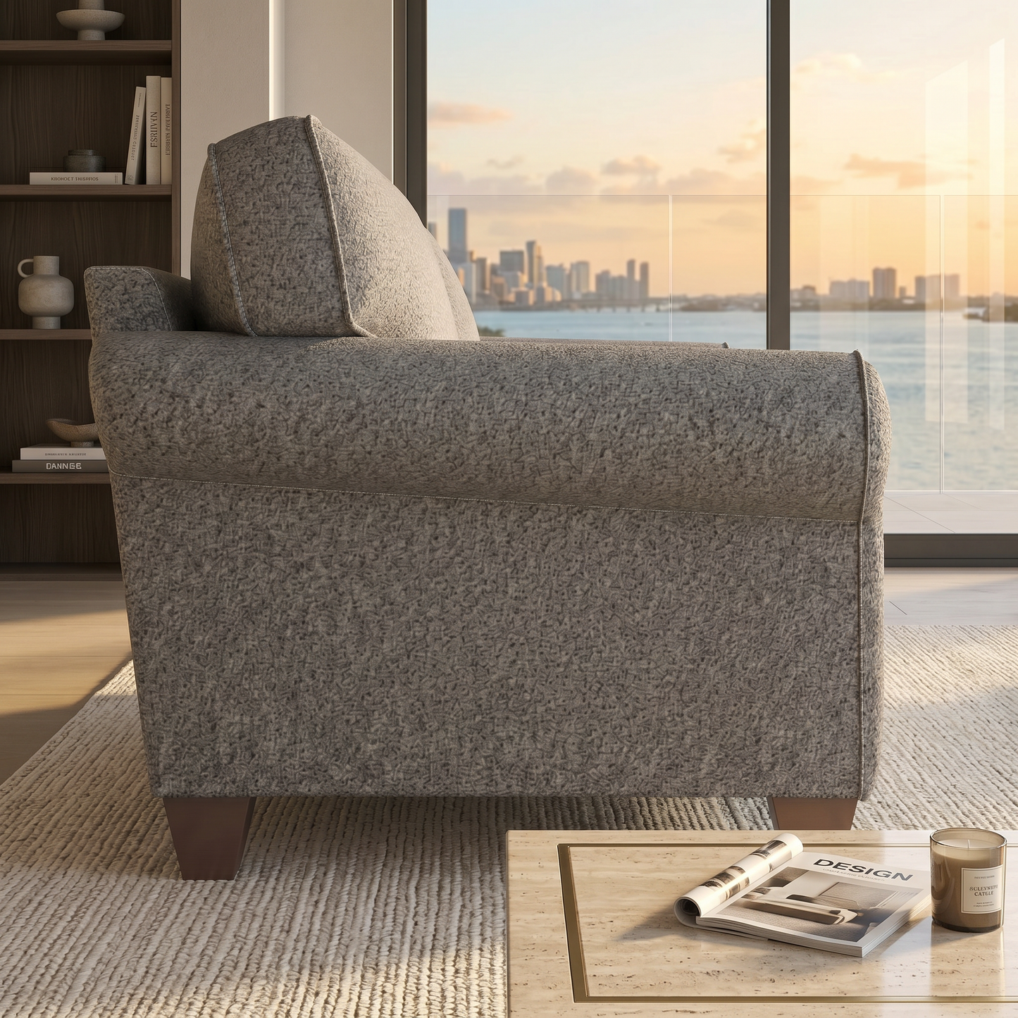 Augusta Sofa – Made in USA, Custom Fabric Options, 83" Classic Design - Catalina Steel - Fabric (5)
