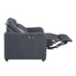 Haddon power reclining sofa, loveseat and chair set in navy faux leather
