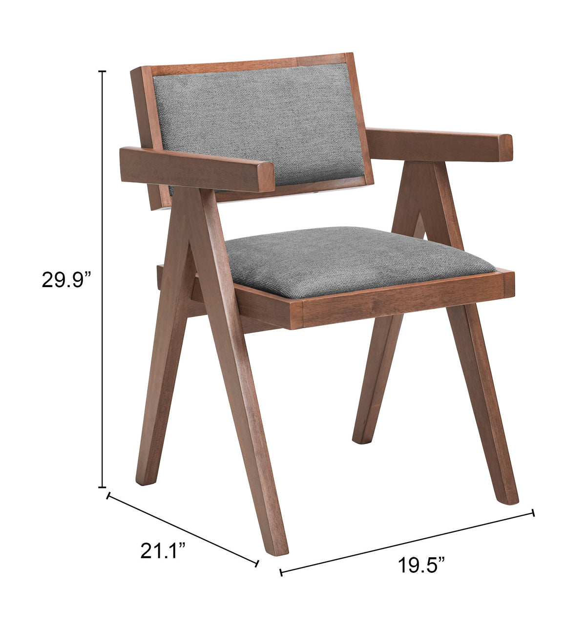 Delhi Gray & Walnut Dining Chair (Set of 2)