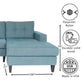 MCM Blue Tufted Back L Shaped Sofa Sectional 108'