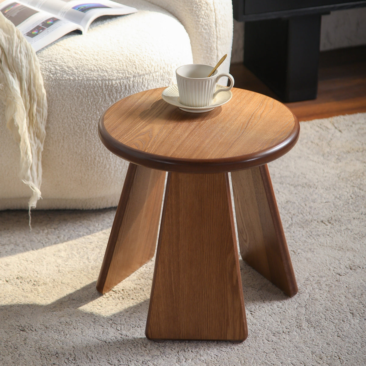 Keeva Round Wood Side Table