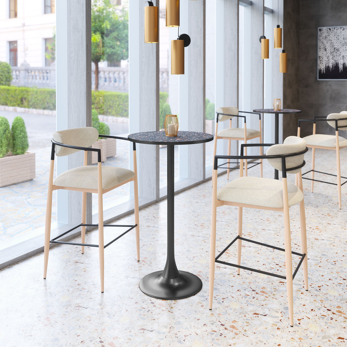 Equinox Oyster Gray & Natural Barstool