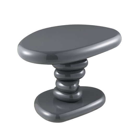Charlene Gray High Gloss End Table 22"W with sleek design and high-gloss finish, perfect for modern living spaces.