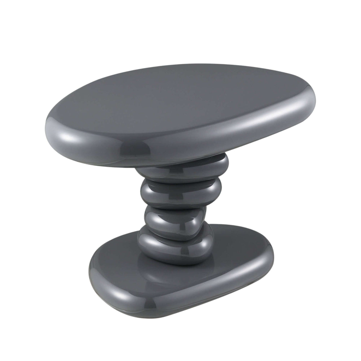 Charlene Gray High Gloss End Table 22"W with sleek design and high-gloss finish, perfect for modern living spaces.