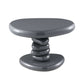 Charlene Gray High Gloss End Table 22"W with sleek design and durable gray finish on metal base.