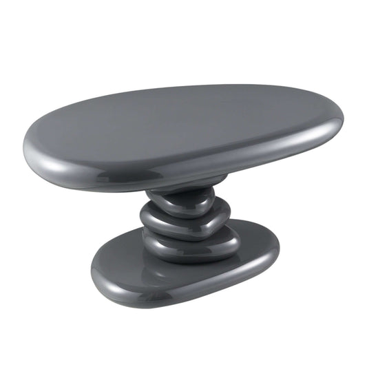Charlene Gray High Gloss End Table with a sleek design and reflective gray finish, perfect for modern living spaces.