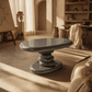 Charlene Gray High Gloss End Table | Modern Contemporary Side Table with Metal Base in stylish living room setting.