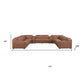 Chestnut Italian Leather Power Reclining U Shaped ten Piece Corner Sectional With Console dimensions and design illustration.