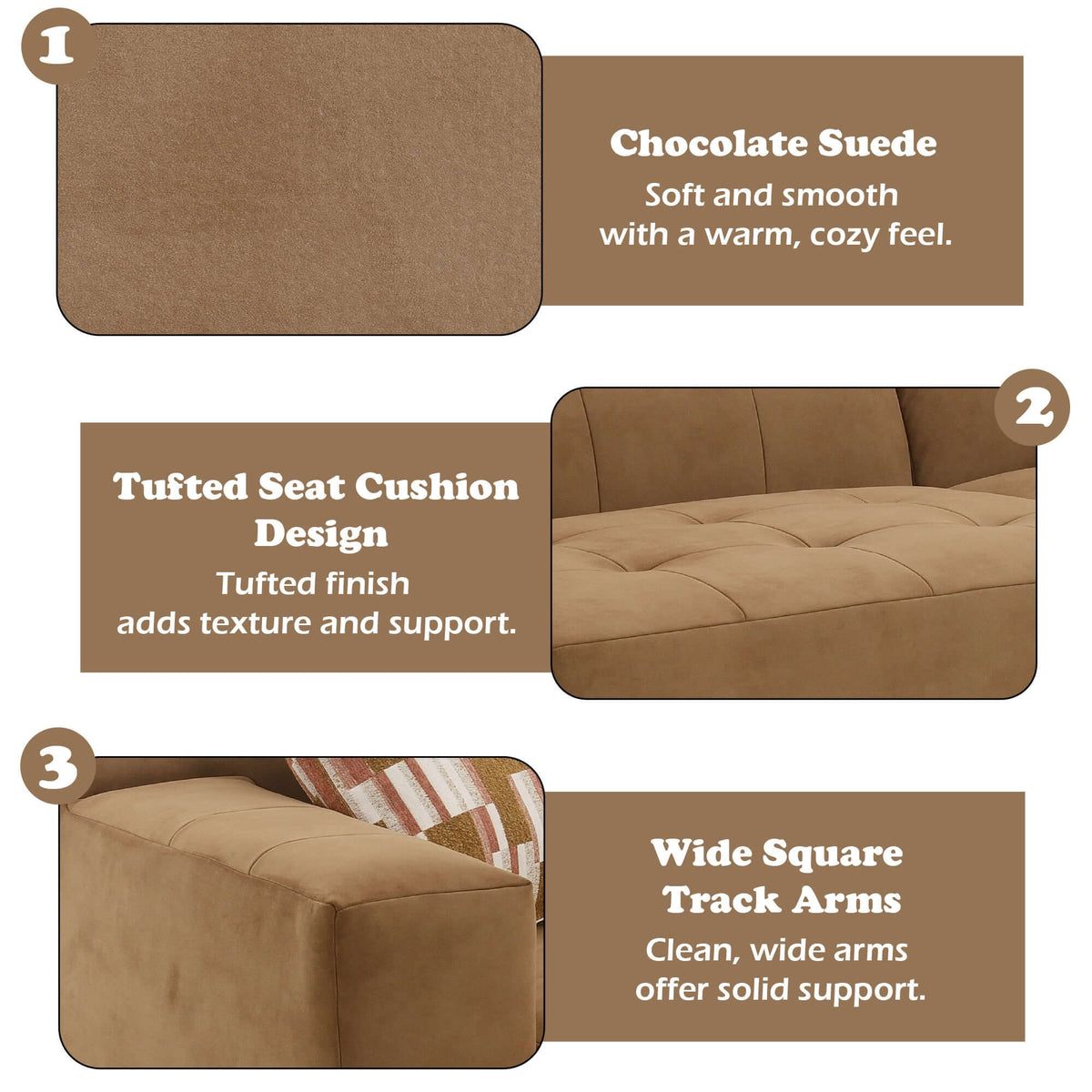 Contemporary Modular Suede Sofa