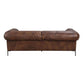 Chocolate Top Grain Leather Sofa 96" – Modern Mocha Leather Couch from the back view showcasing its luxurious design.