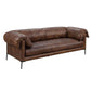 Chocolate Top Grain Leather Sofa 96" – Modern Mocha Leather Couch in rich mocha-colored leather with plush cushioning.