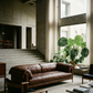 Chocolate Top Grain Leather Sofa 96" – Modern Mocha Leather Couch