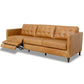Christopher MCM Leather Power Reclining Sofa 93" – Mid-Century Modern Recliner Couch in rich leather fabric