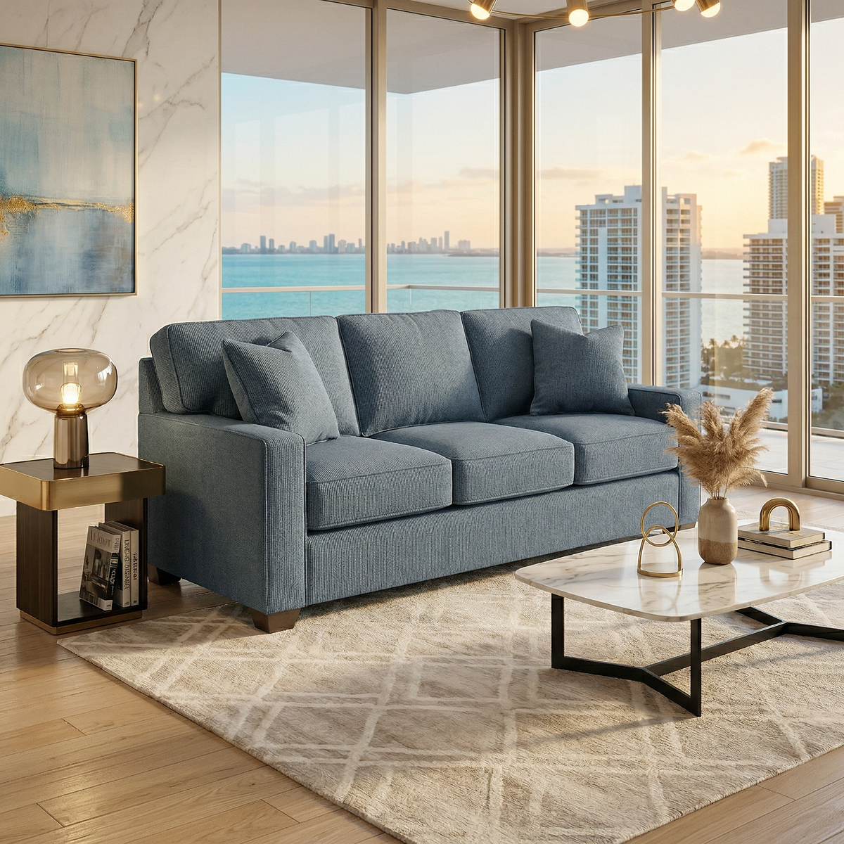 Clifford 2-Arm Sofa – Handcrafted in the USA, Custom Fabric Options – view 3