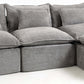 Cloud Oversized Modular Sectional Sofa with Ottoman – 102.3” Velvet Deep Seat Couch in gray plush upholstery.