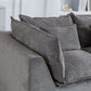 Cloud Oversized Modular Sectional Sofa with Ottoman – 102.3” Velvet Deep Seat Couch with plush gray cushions.