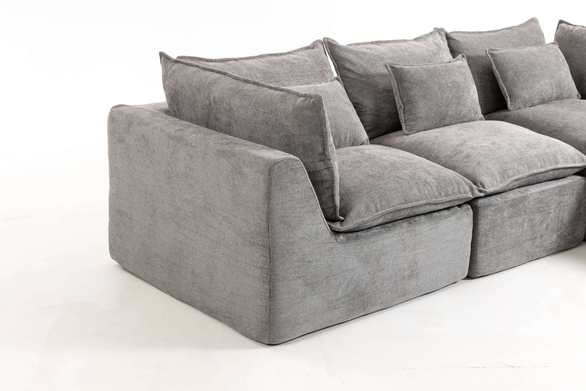 Cloud Oversized Modular Sectional Sofa with Ottoman – 102.3” Velvet Deep Seat Couch with plush cushions.