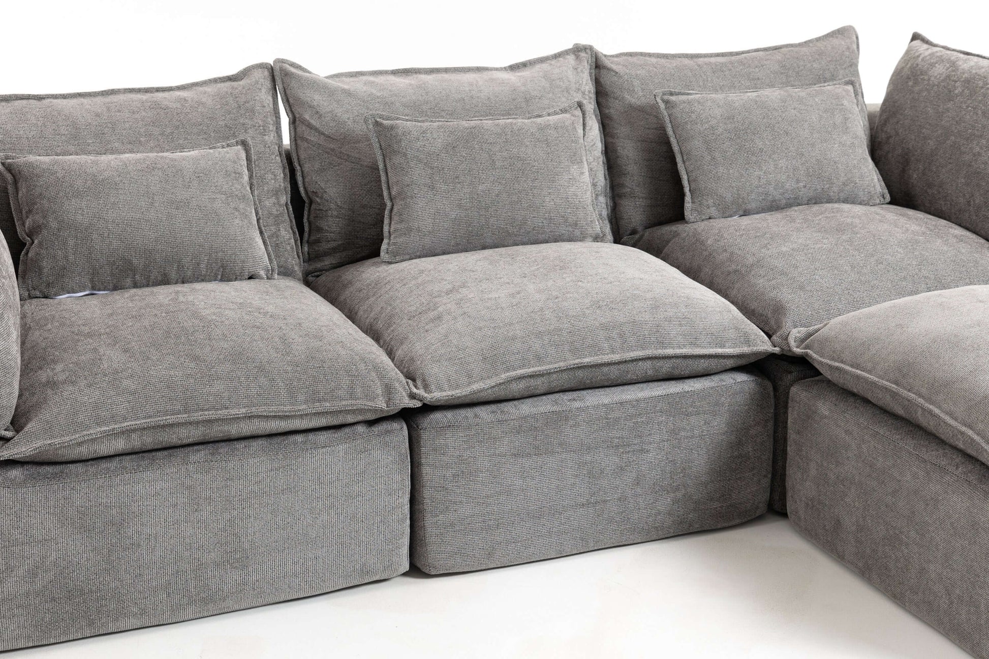Cloud Oversized Modular Sectional Sofa with Ottoman – 102.3” Velvet Deep Seat Couch with soft plush cushions.