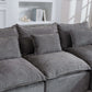 Cloud Oversized Modular Sectional Sofa with Ottoman – 102.3” Velvet Deep Seat Couch with plush gray cushions.