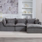 Cloud Oversized Modular Sectional Sofa with Ottoman – 102.3” Velvet Deep Seat Couch in a stylish living room