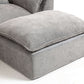 Cloud Oversized Modular Sectional Sofa with Ottoman – 102.3” Velvet Deep Seat Couch with plush gray ottoman.