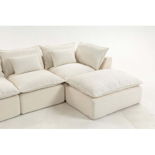 Cloud Oversized Modular Sectional Sofa with Ottoman – 102.3” Velvet Deep Seat Couch with plush cushions.
