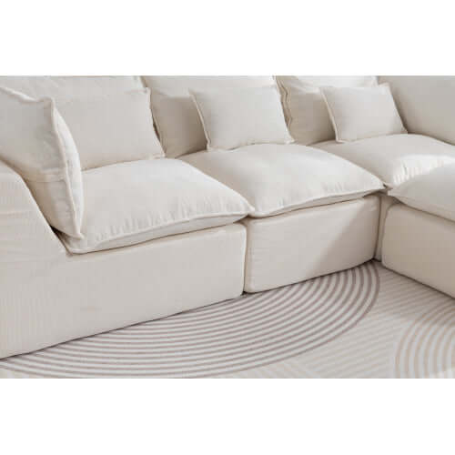 Cloud Oversized Modular Sectional Sofa with Ottoman – 102.3” Velvet Deep Seat Couch close-up view of cushions