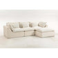 Cloud Oversized Modular Sectional Sofa with Ottoman – 102.3” Velvet Deep Seat Couch, plush and inviting design in neutral color.
