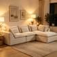 Cloud Oversized Modular Sectional Sofa with Ottoman – 102.3” Velvet Deep Seat Couch in cozy living room setting
