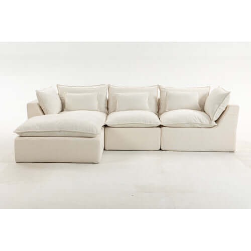 Cloud Oversized Modular Sectional Sofa with Ottoman – 102.3” Velvet Deep Seat Couch in a cozy, inviting design.